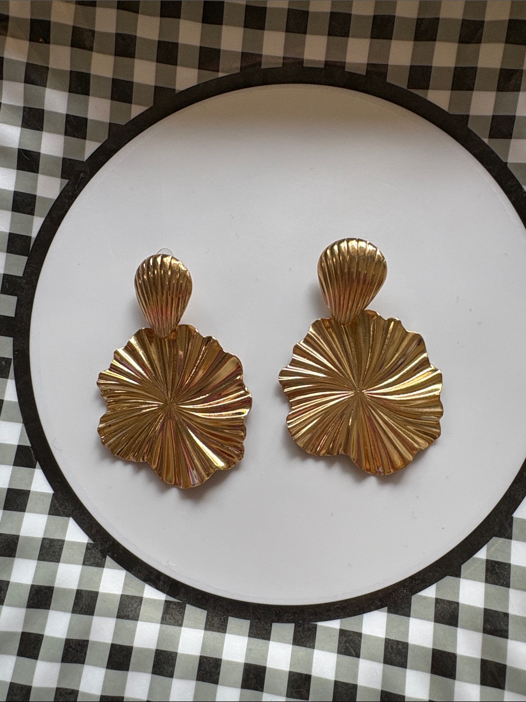 Gold Floral Drop Earrings - Women Jewelry